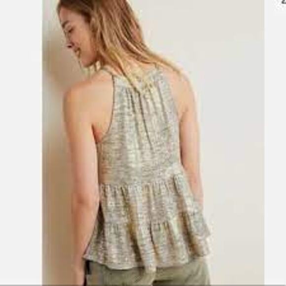 Anthro Sunday In Brooklyn Gold Becca Tiered Tank Size Medium - Picture 2 of 6